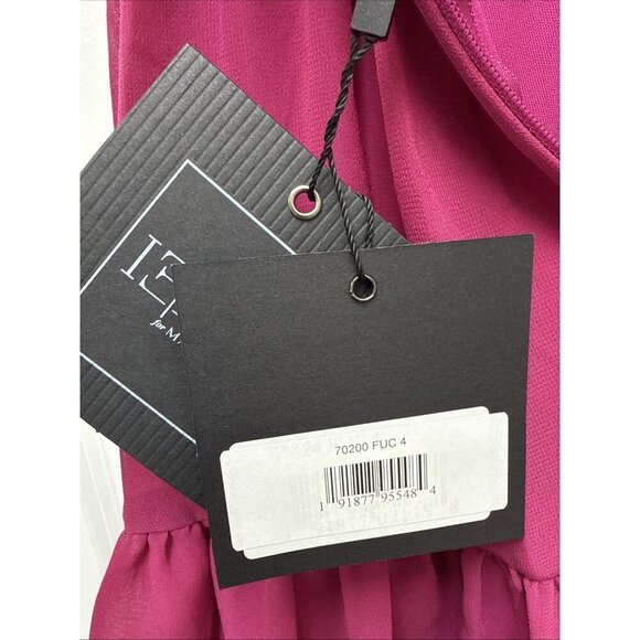 Mac Duggal Women’s Size 4 Fuchsia Pink SPAGHETTI STRAP FAUX WRAP Cocktail DRESS - Picture 9 of 9